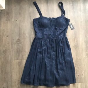 Guess Blue Print Dress with Structured Bust.